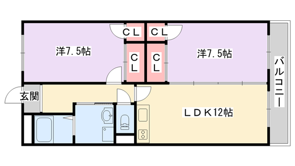 アメニティα館の物件間取画像